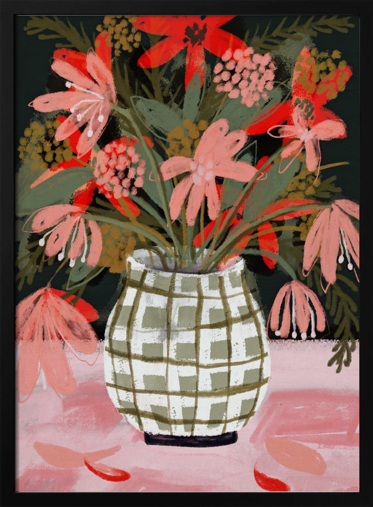 Petals in Patterned Vase | Poster