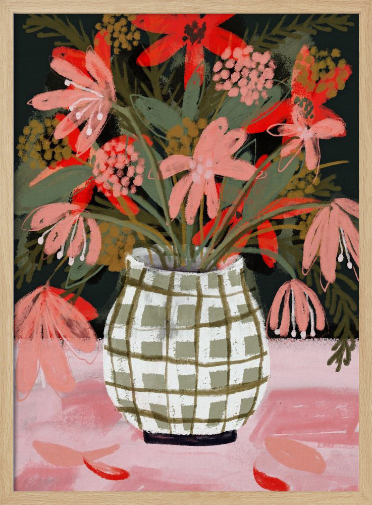 Petals in Patterned Vase | Poster