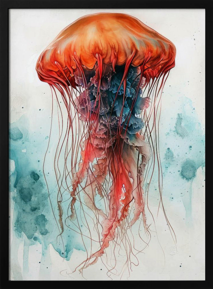 Aquarelkunst van Medusa-zeedieren | Poster