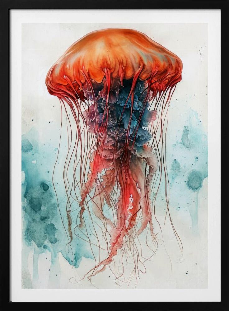 Aquarelkunst van Medusa-zeedieren | Poster