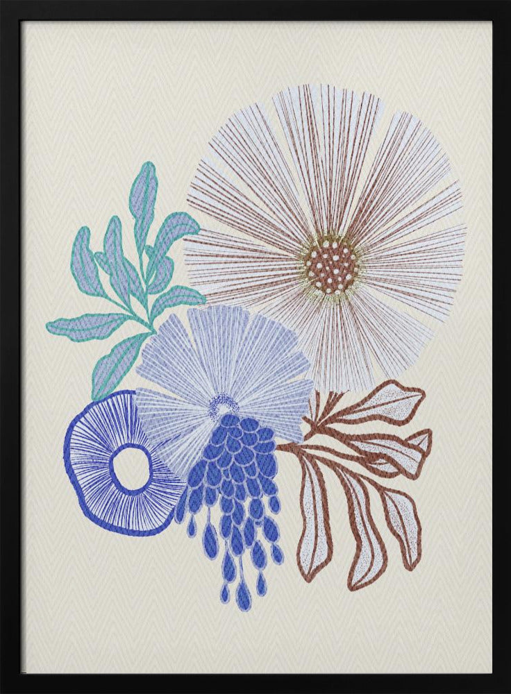 Koraal bloemen | Poster