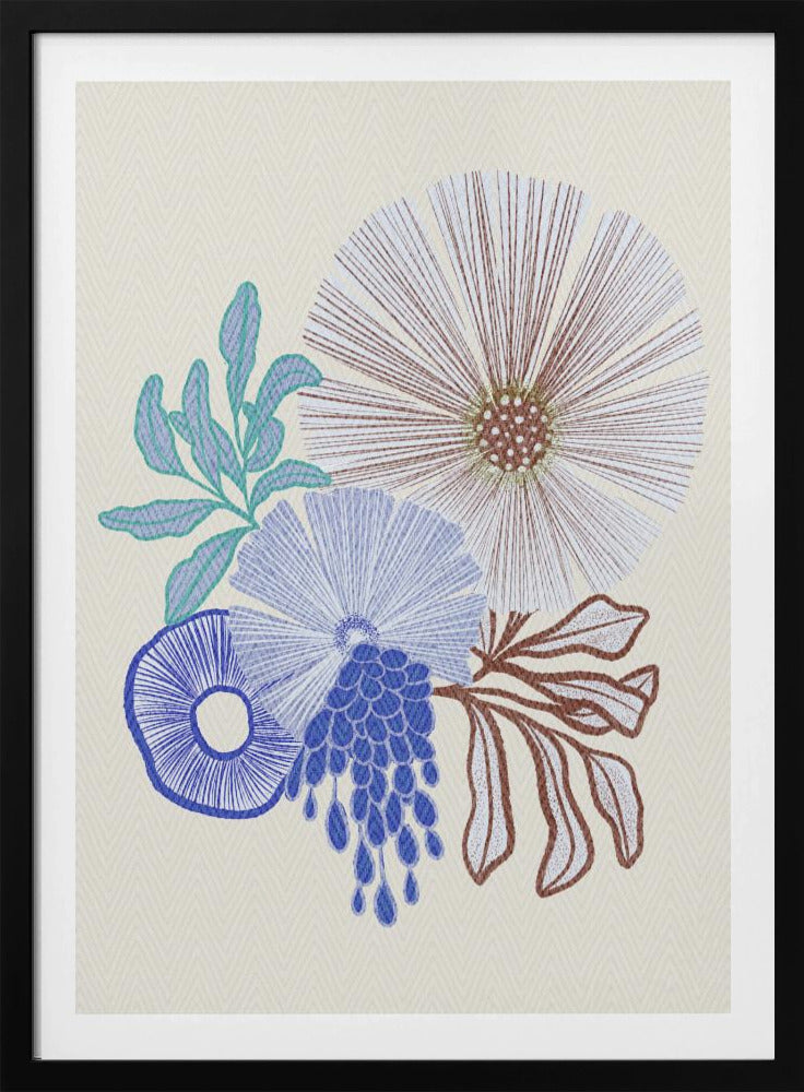 Koraal bloemen | Poster