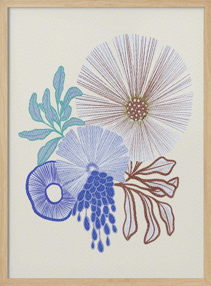 Koraal bloemen | Poster