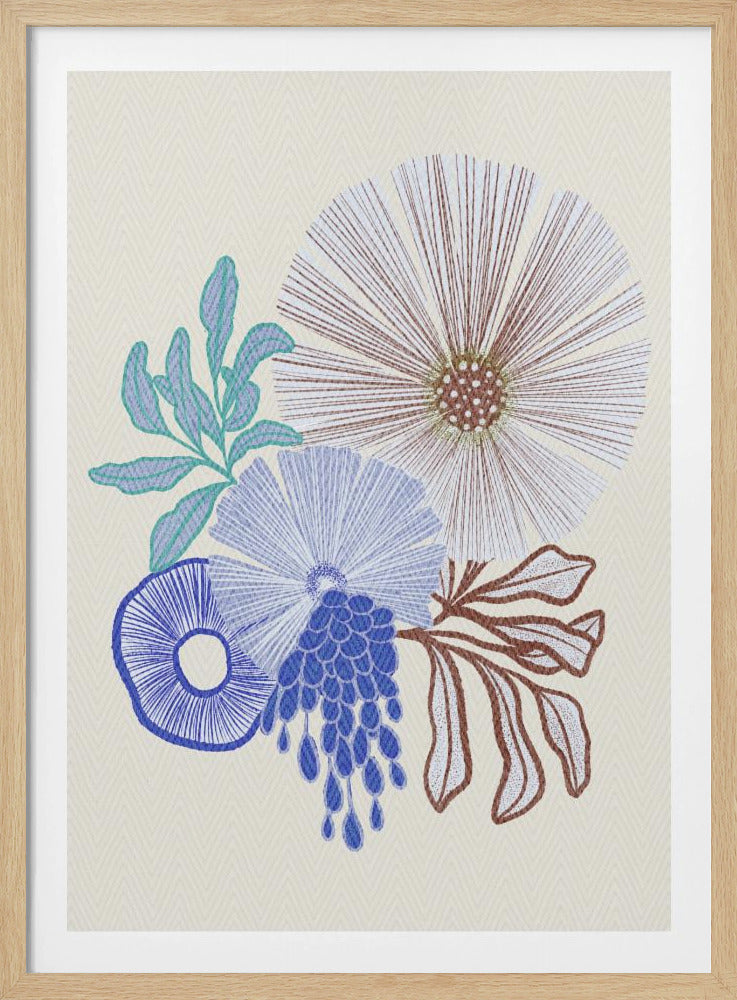 Koraal bloemen | Poster