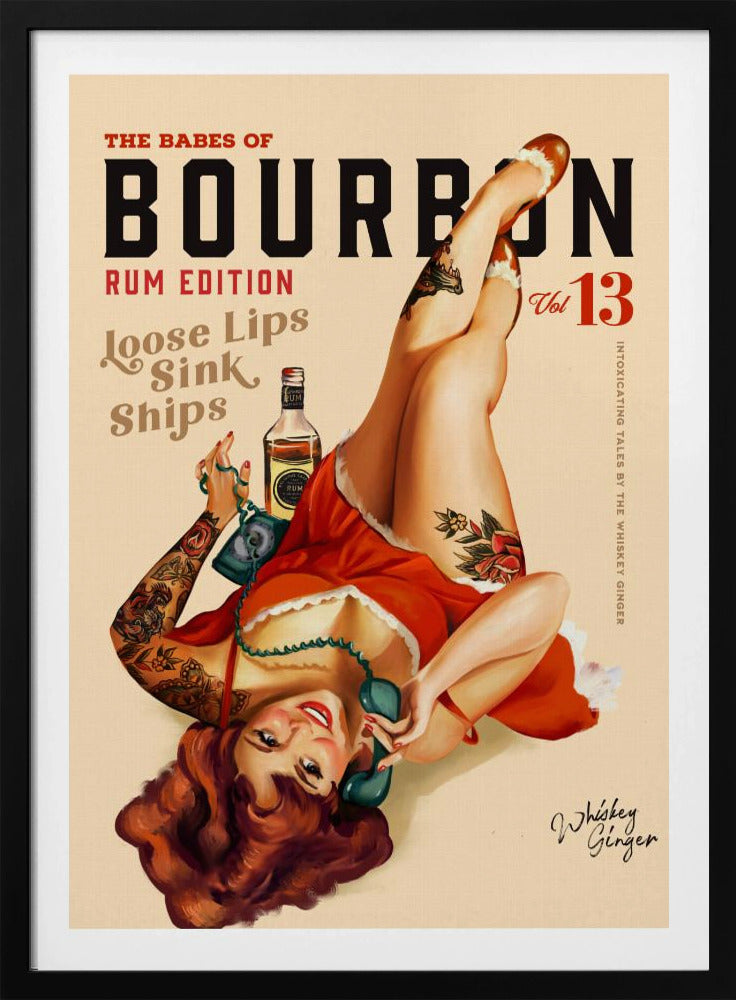 Babes of Bourbon Vol 13 Rum Drinkende Pinup Girl Kunst | Poster