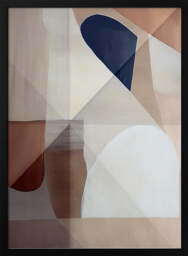 Abstract koper neutraal toon schilderij 1 | Poster