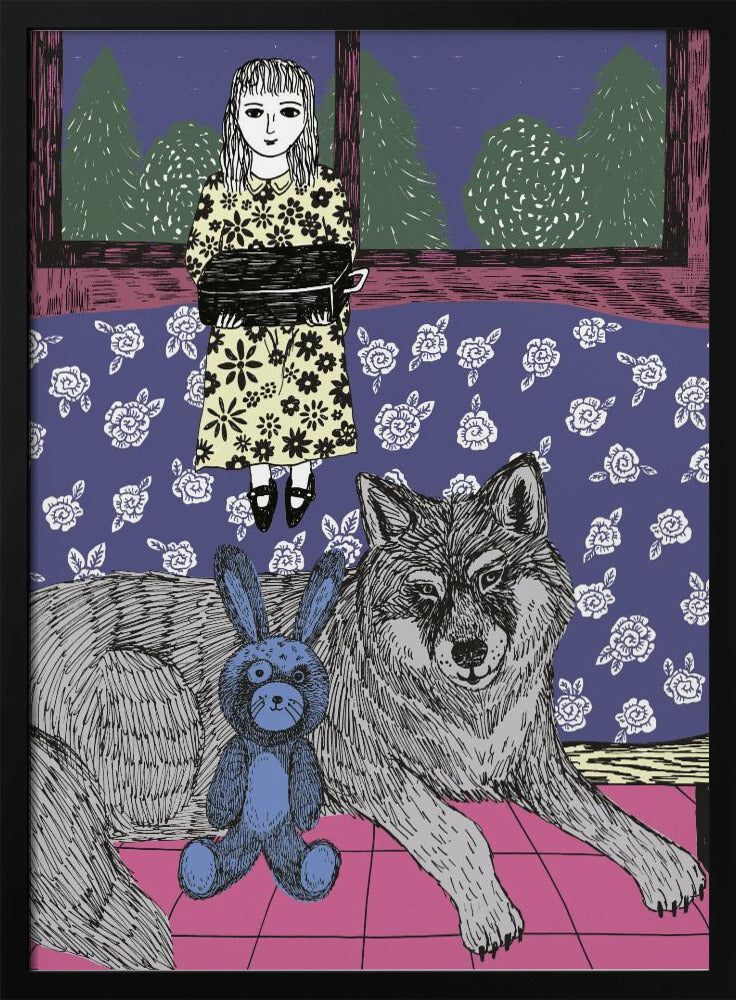 Meisje met wolf | Poster