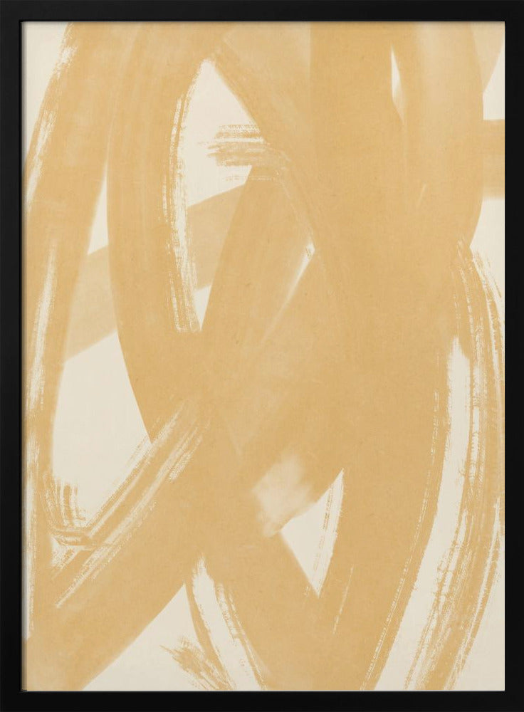 Dynamische beige penseelstreken | Poster