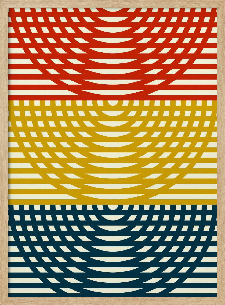 Driekleurige golven | Poster