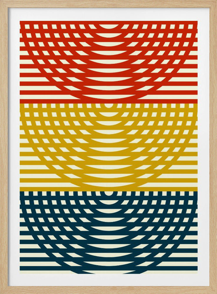 Driekleurige golven | Poster
