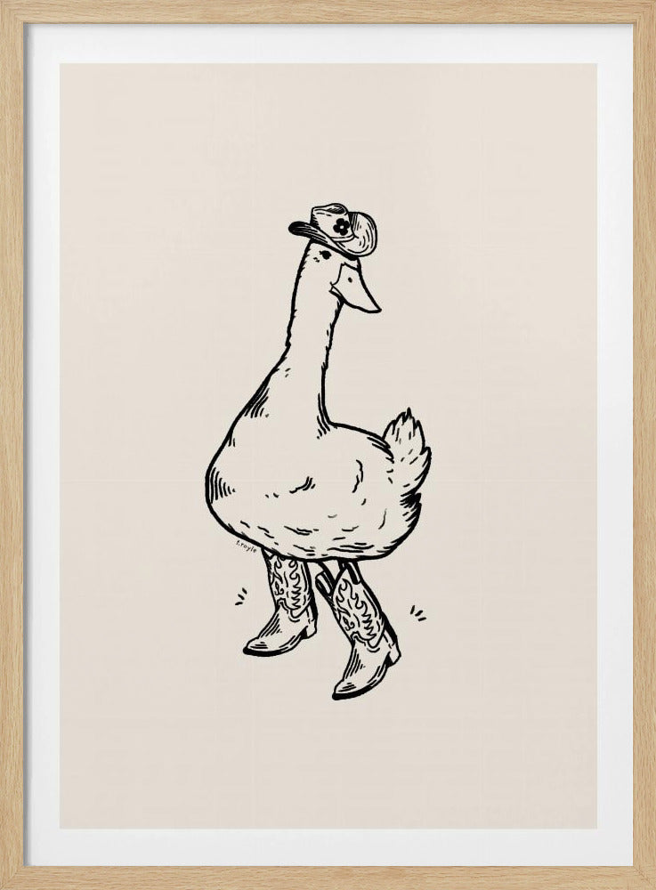 Eend met westernlaarzen | Poster