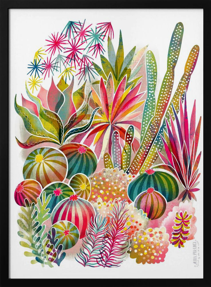 Bloeiende vetplanten- en cactustuin | Poster