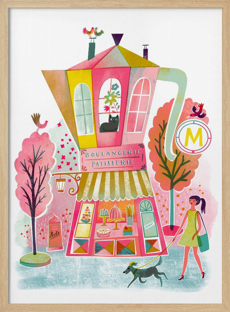Vintage Franse koffiepatisserie | Poster