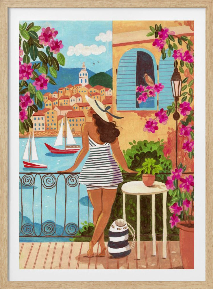 Reisposter vrouw in Saint-Tropez, Frankrijk | Poster