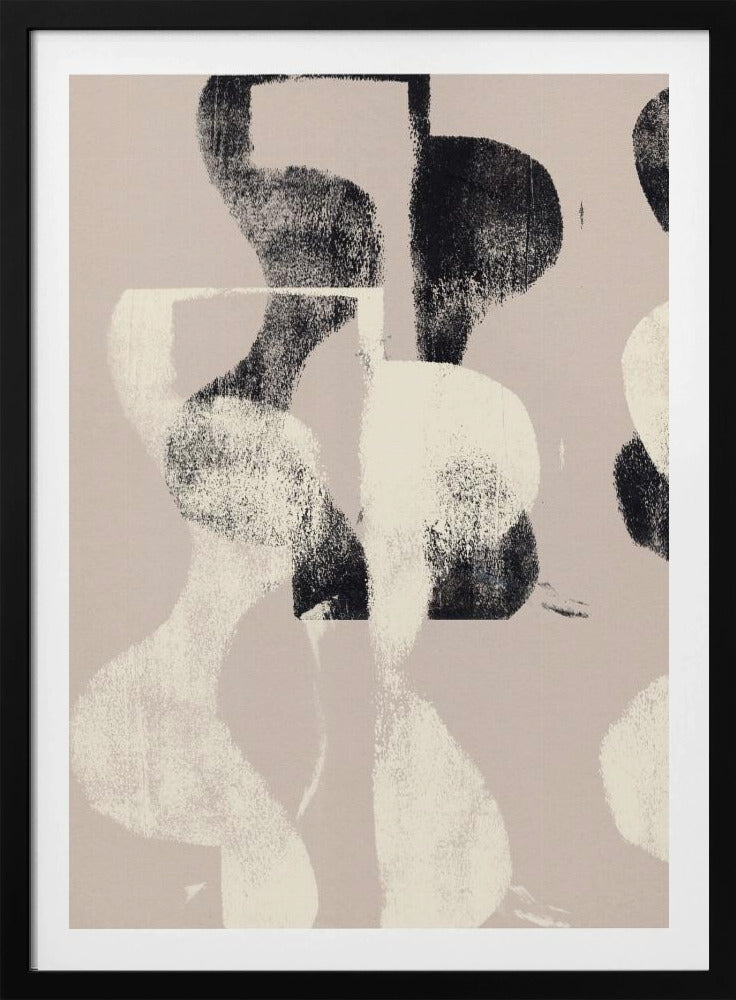 Tango – Organische vormen in zwart en beige | Poster