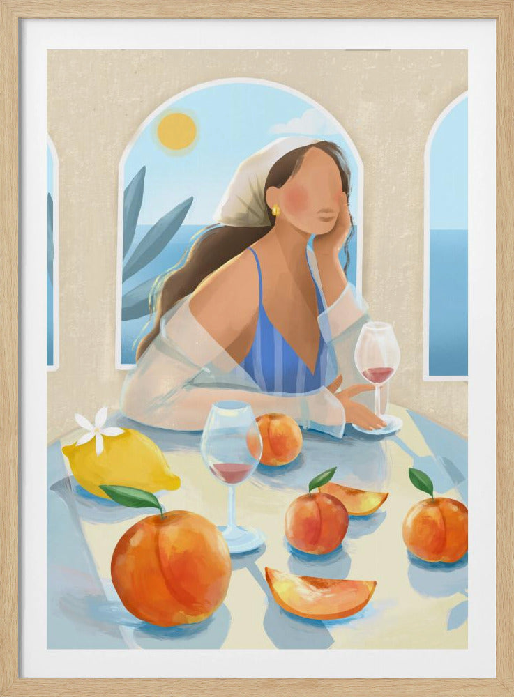 Meisje met perziken | Poster