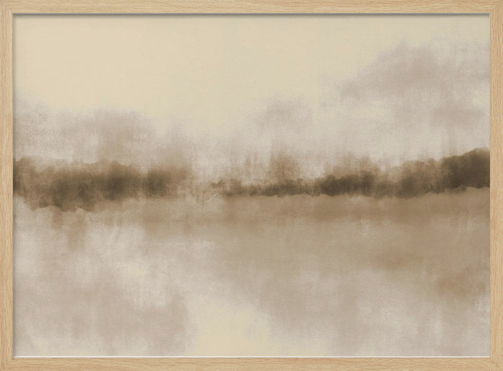 Abstract landschap in neutrale bruintinten | Poster