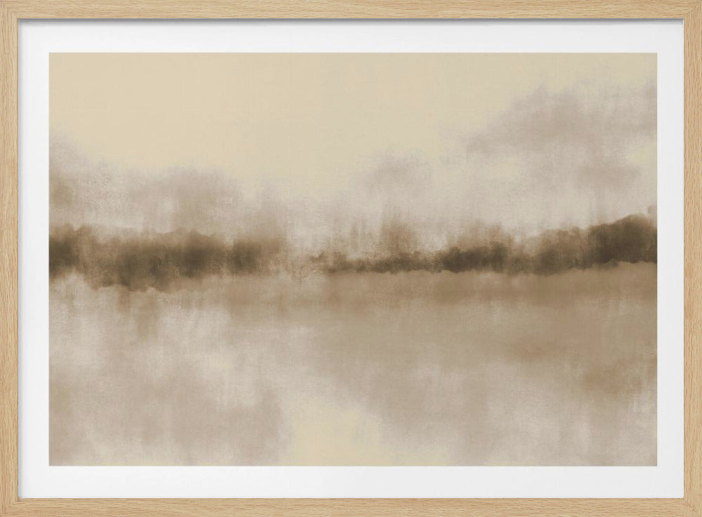 Abstract landschap in neutrale bruintinten | Poster