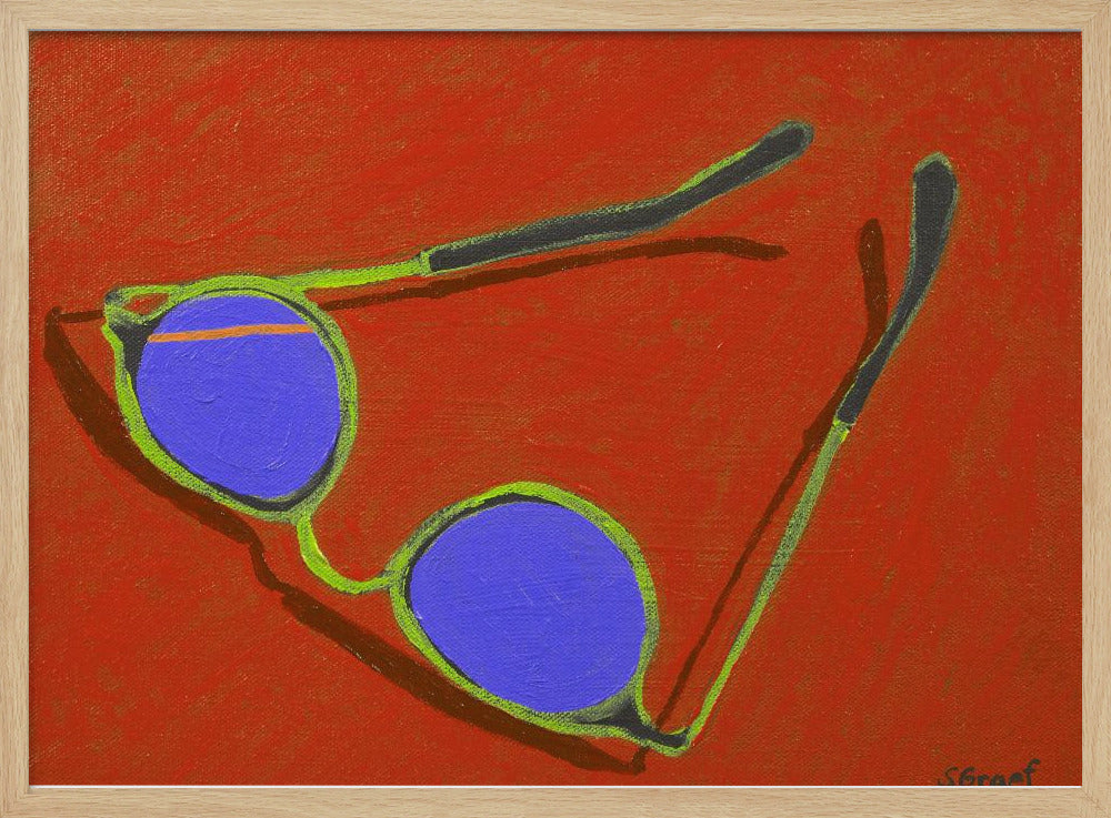Zonnebril op rood | Poster