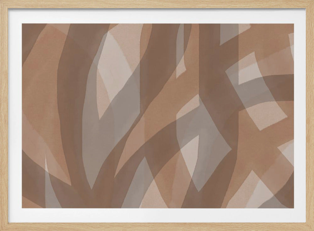 Neutrale abstracte aquarel in naakt en pastel 5 | Poster