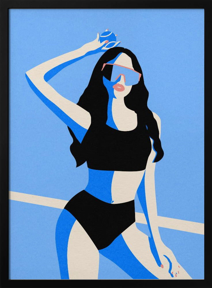 Blauwe Sportmeisje | Poster