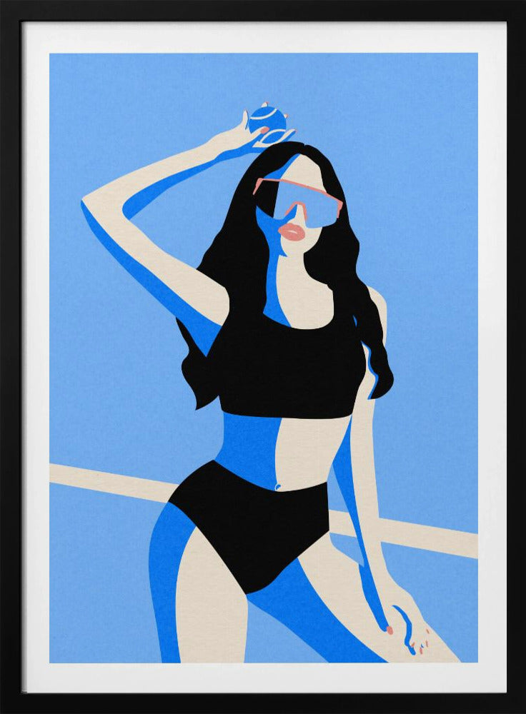 Blauwe Sportmeisje | Poster