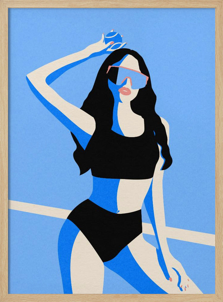 Blauwe Sportmeisje | Poster