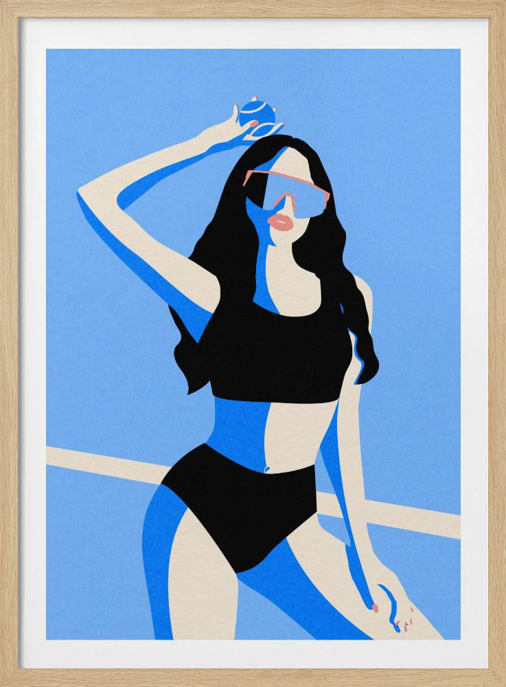 Blauwe Sportmeisje | Poster