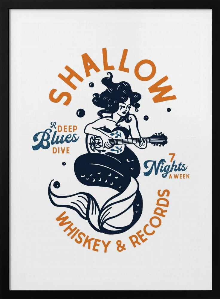 Shallow Whiskey &amp; Records Duikbar Muziek Zeemeermin | Poster