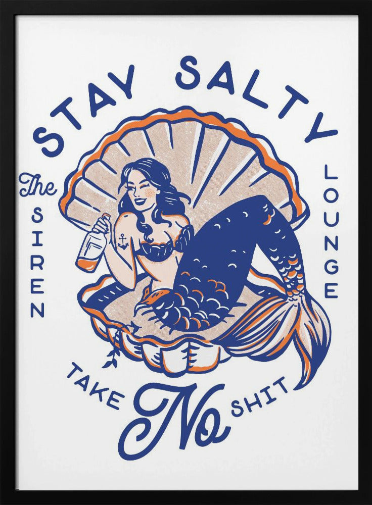 Blijf Zout Siren Lounge Pin-Up Zeemeermin | Poster