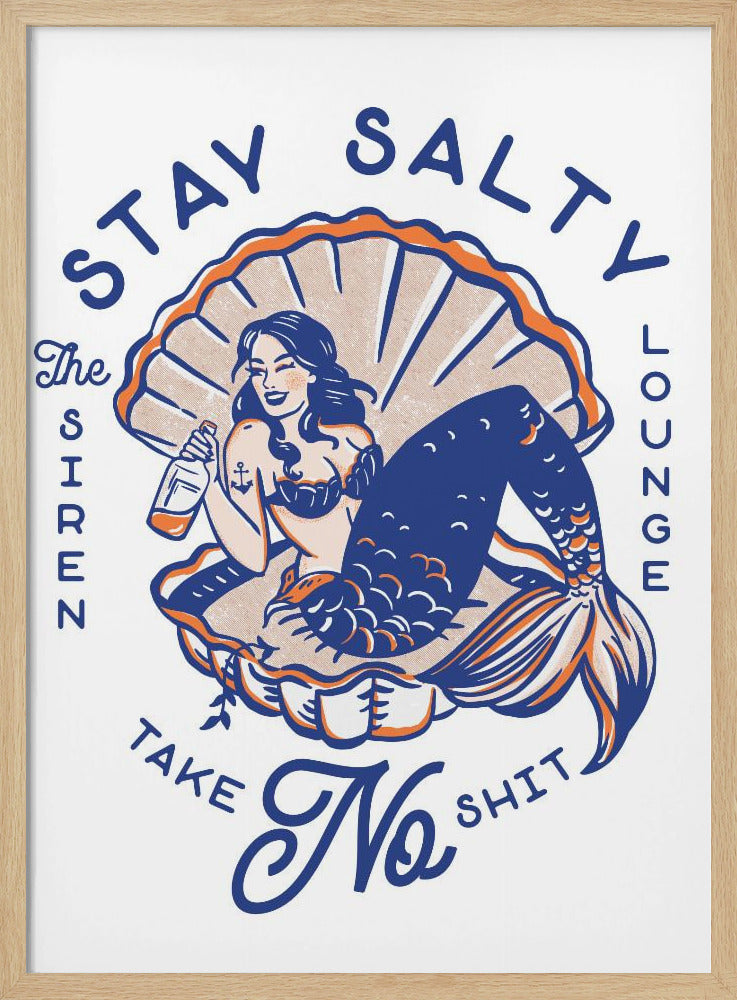 Blijf Zout Siren Lounge Pin-Up Zeemeermin | Poster