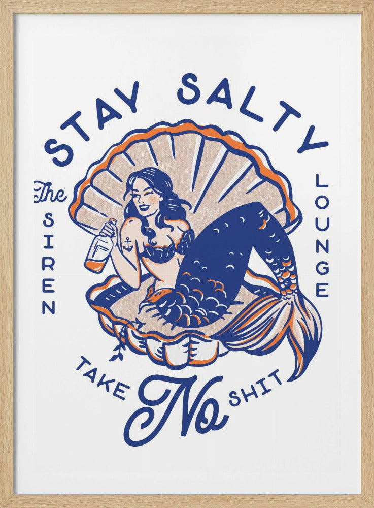 Blijf Zout Siren Lounge Pin-Up Zeemeermin | Poster