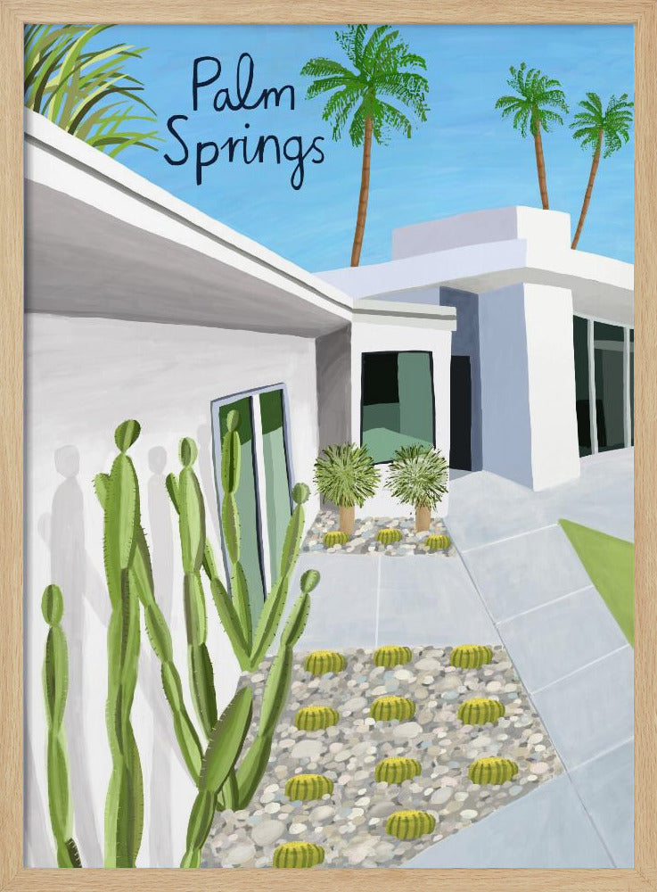 Moderne architectuur van Palm Springs door kunstenaar Carla Daly | Poster