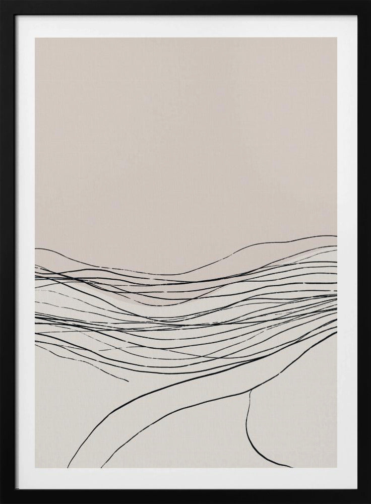 Kalme, serene lijnkunst in Scandinavische stijl | Poster