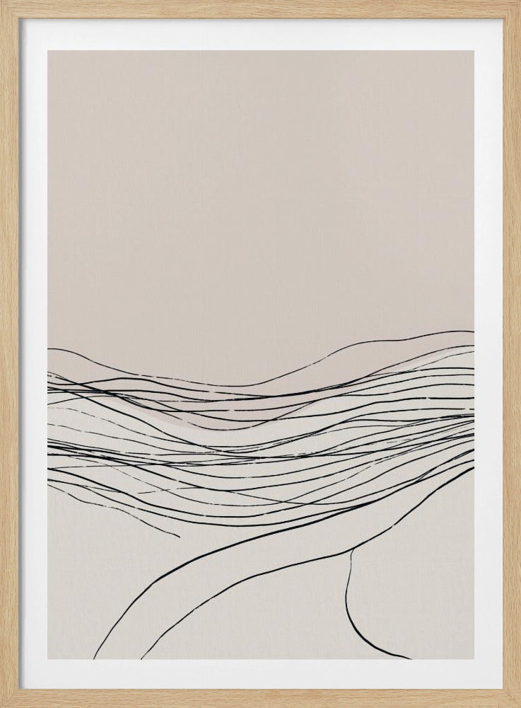 Kalme, serene lijnkunst in Scandinavische stijl | Poster
