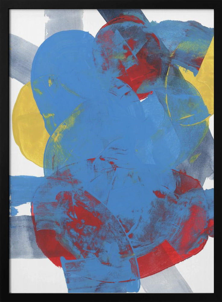 Abstracte Blauwe Rode Gele Vormen 2 | Poster