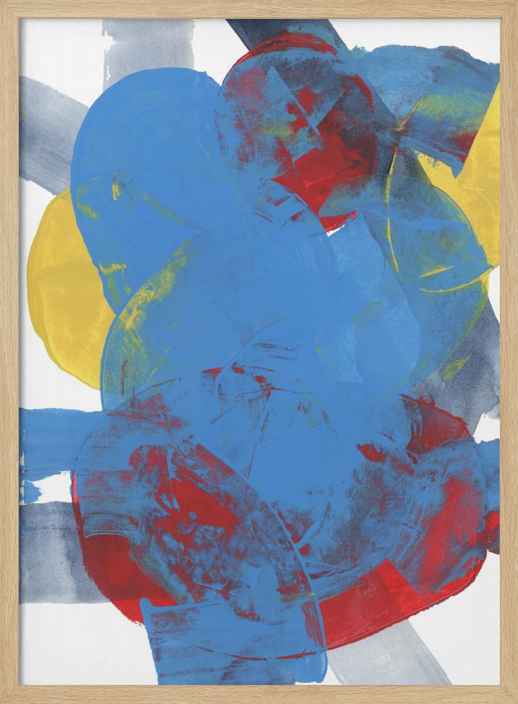 Abstracte Blauwe Rode Gele Vormen 2 | Poster