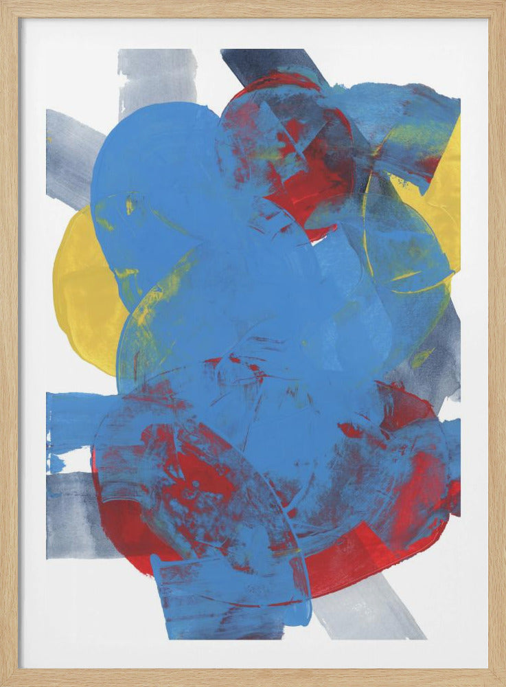 Abstracte Blauwe Rode Gele Vormen 2 | Poster