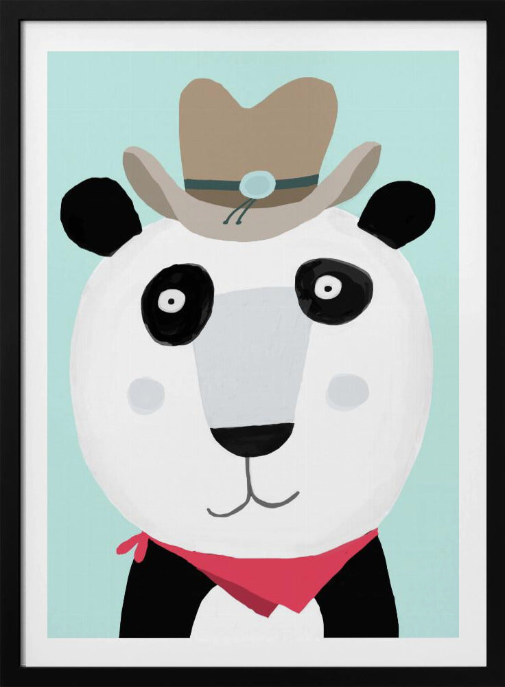 Grappige panda met cowboyhoed van kunstenaar Carla Daly | Poster