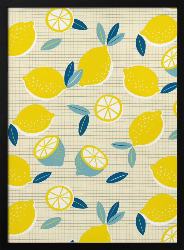 Verse citroenen geruit zonnig | Poster