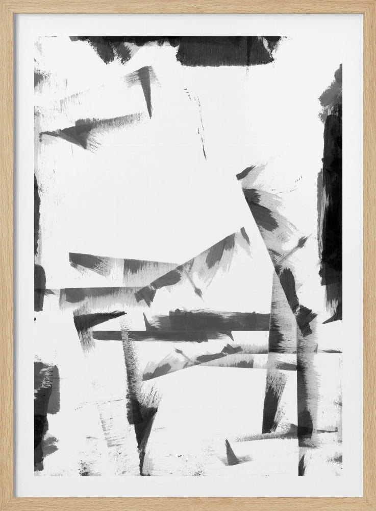 Minimaal zwart-wit abstract 4 | Poster