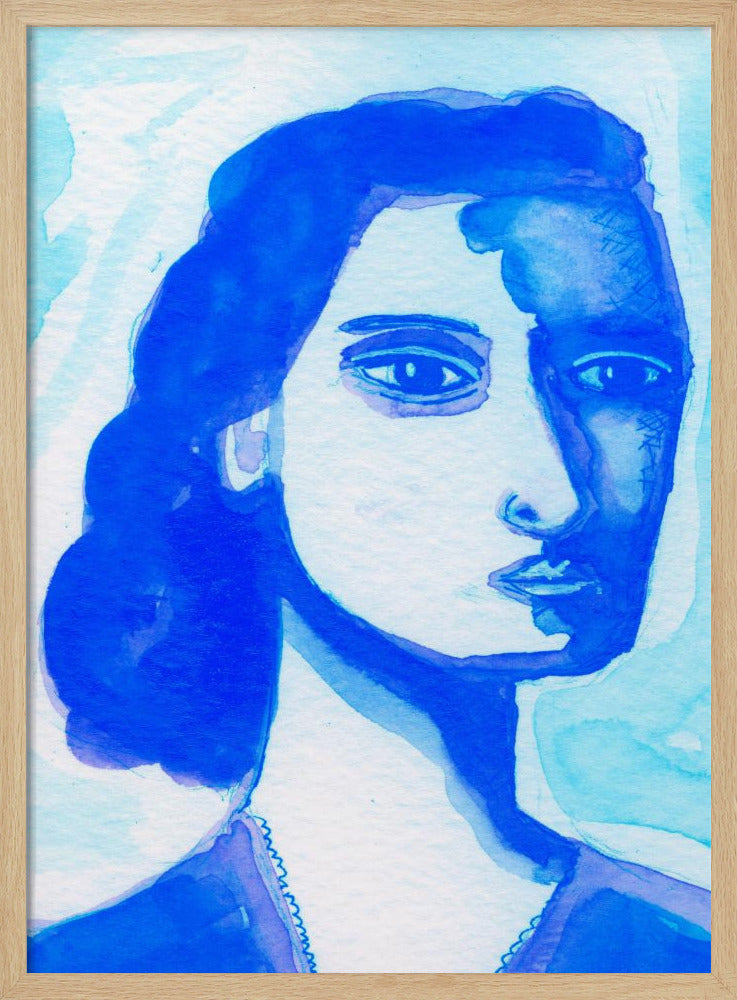 De diepe denker blauw | Poster