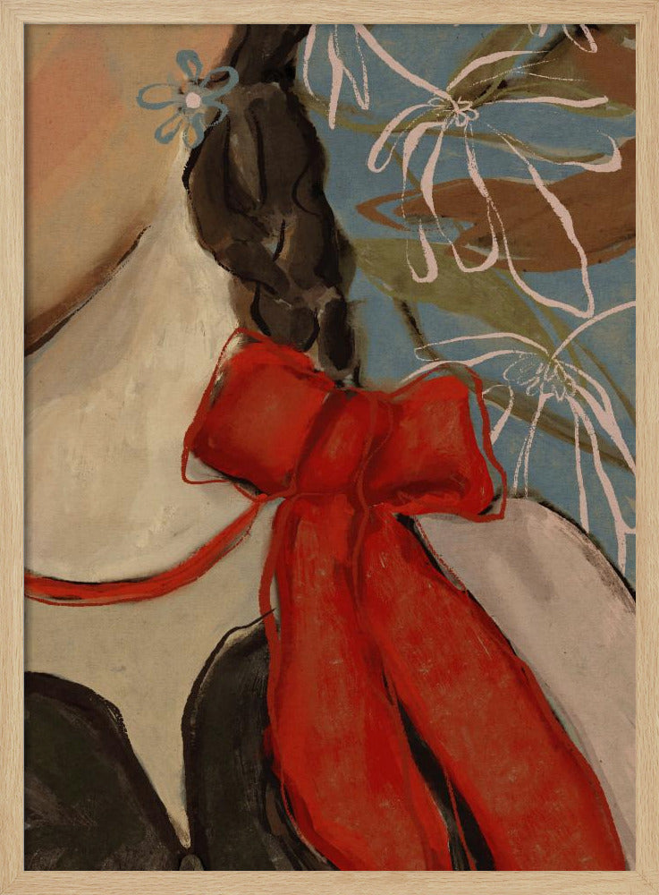 Scarlet Bow Elegance | Poster