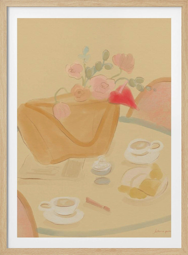 Koffiedate met bloemen | Poster