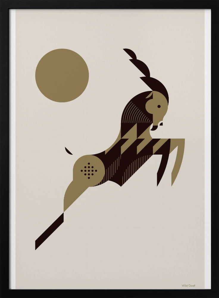 Gouden dieren - Wilde geit (wit) | Poster