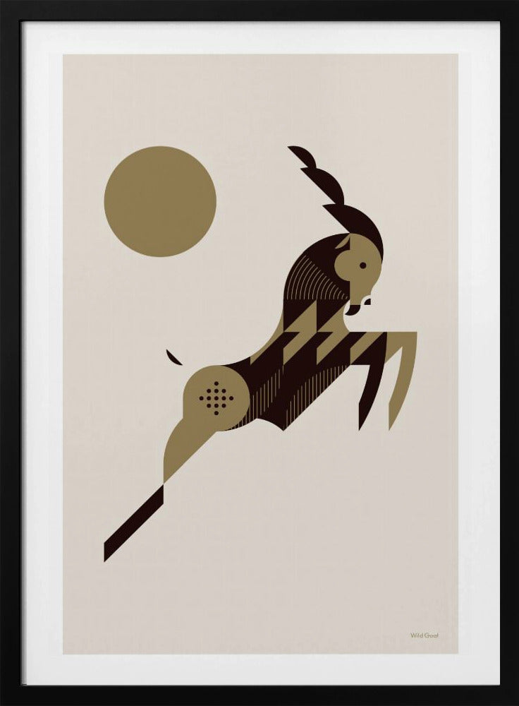 Gouden dieren - Wilde geit (wit) | Poster