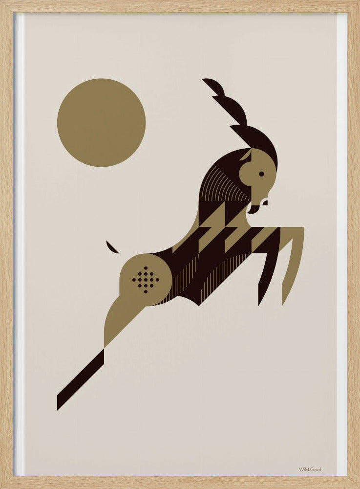 Gouden dieren - Wilde geit (wit) | Poster