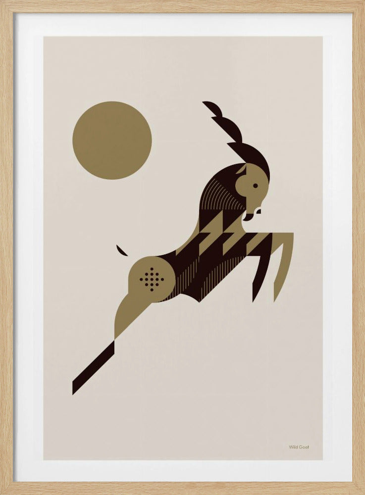Gouden dieren - Wilde geit (wit) | Poster