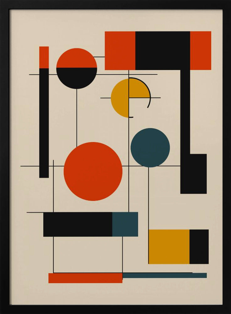 Geometrische vormen en een uitgebalanceerd kleurenpaletGeometrische harmonie | Poster