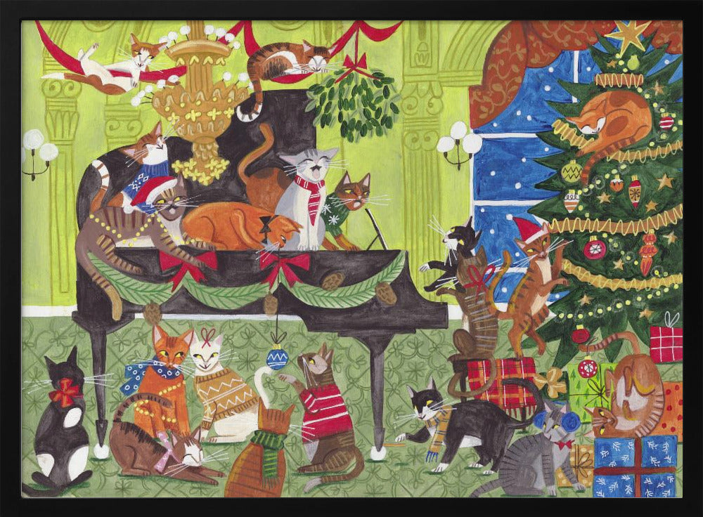 Katten spelen piano | Poster